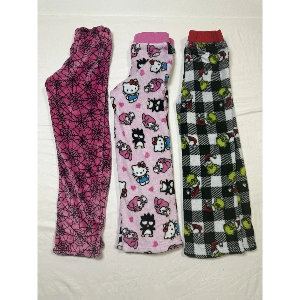 Girls Cozy Fleece Pajama Pants Lot Of 3  | Medium & Large